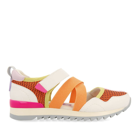 SNEAKERS OUVERTES ORANGES AVEC DÉTAILS MULTICOLORES POUR FILLE ET GARÇON ENSLEY