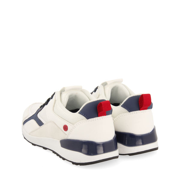 WHITE RETRO STYLE SNEAKERS WITH COLORFUL DETAILS FOR BOYS AND GIRLS ZAPOD