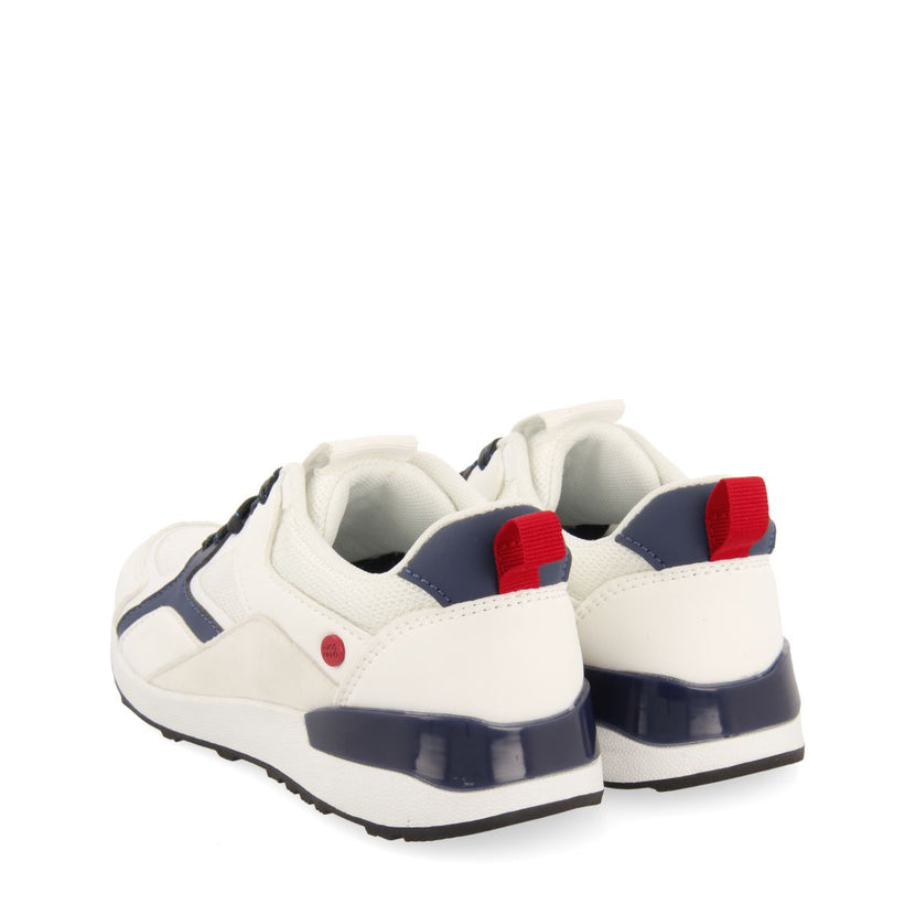 WHITE RETRO STYLE SNEAKERS WITH COLORFUL DETAILS FOR BOYS AND GIRLS ZAPOD
