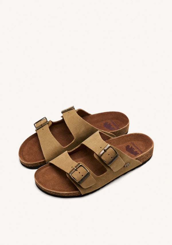 SANDALIAS COLOR CUERO DE PIEL CON SUELA BIO PARA HOMBRE VIZZINI