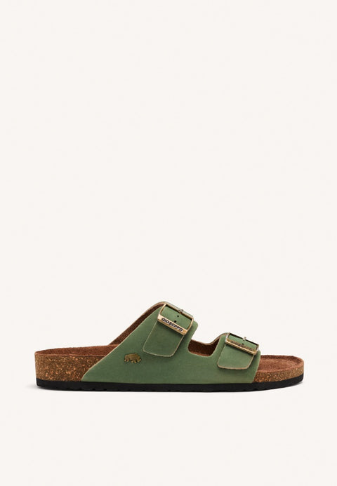 SANDALES EN CUIR KAKI AVEC SEMELLE BIO POUR HOMME VIZZINI
