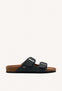 SANDALIAS NEGRAS DE PIEL CON SUELA BIO PARA HOMBRE VIZZINI
