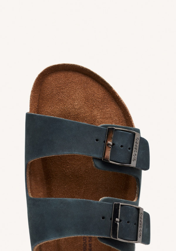 SANDALIAS NEGRAS DE PIEL CON SUELA BIO PARA HOMBRE VIZZINI