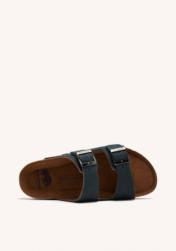 SANDALIAS NEGRAS DE PIEL CON SUELA BIO PARA HOMBRE VIZZINI