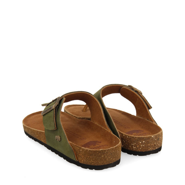 SANDALIAS COLOR CAQUI DE PIEL ESTILO GRIEGAS CON SUELA BIO PARA HOMBRE RUSKIN