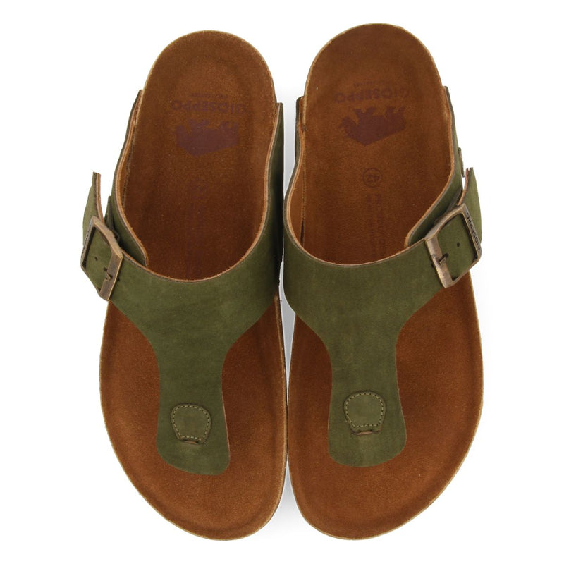 SANDALIAS COLOR CAQUI DE PIEL ESTILO GRIEGAS CON SUELA BIO PARA HOMBRE RUSKIN