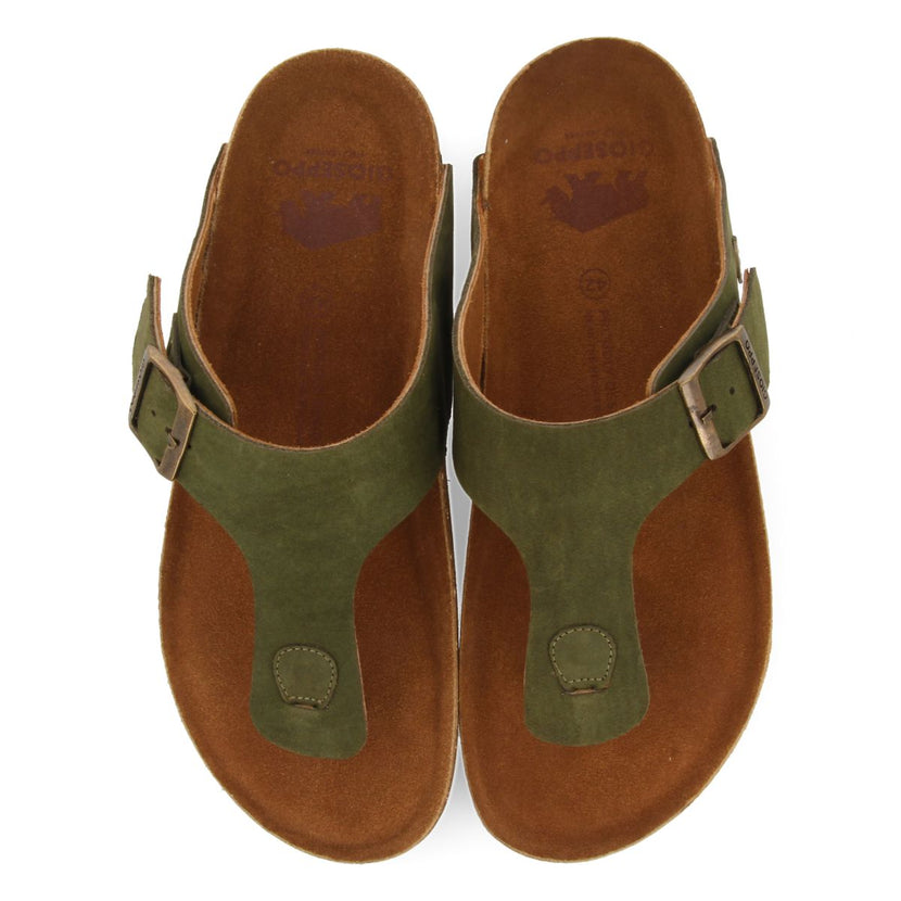 SANDALIAS COLOR CAQUI DE PIEL ESTILO GRIEGAS CON SUELA BIO PARA HOMBRE RUSKIN