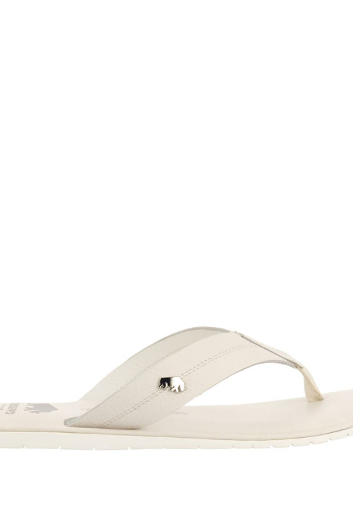 WHITE LEATHER FLIP FLOPS FOR MEN WASCO