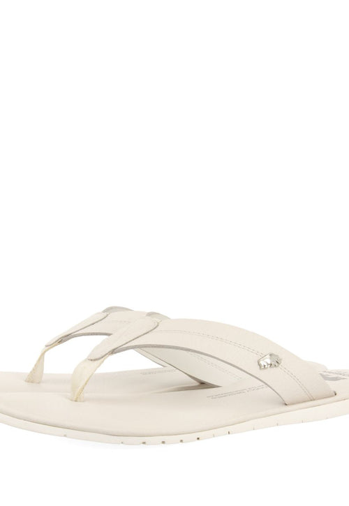 WHITE LEATHER FLIP FLOPS FOR MEN WASCO