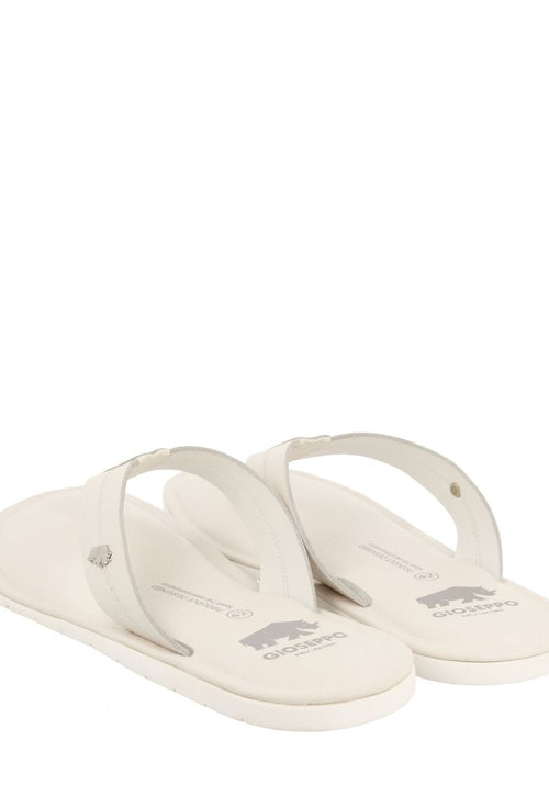 WHITE LEATHER FLIP FLOPS FOR MEN WASCO