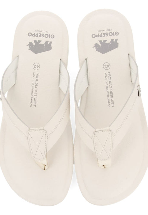 WHITE LEATHER FLIP FLOPS FOR MEN WASCO