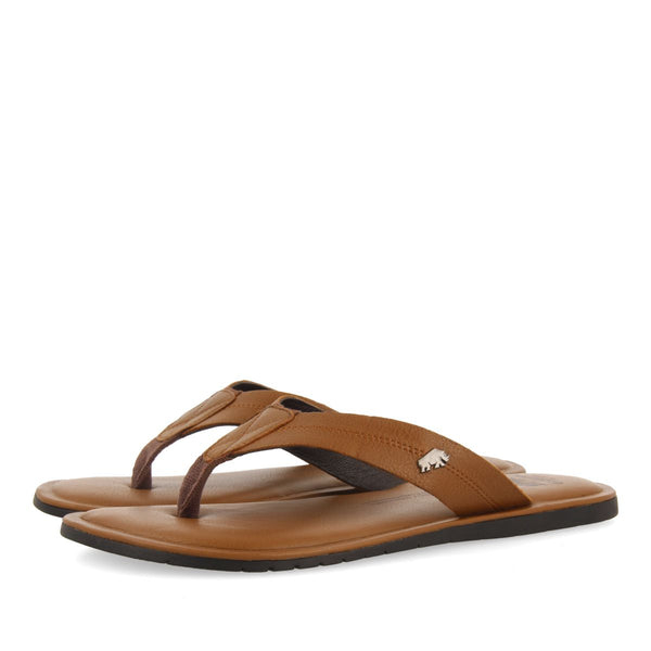 CHANCLAS COLOR CUERO DE PIEL PARA HOMBRE WASCO