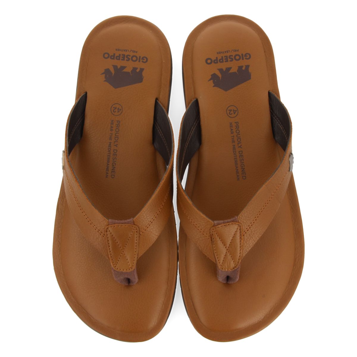 CIABATTE IN PELLE COLOR CUOIO PER UOMO WASCO