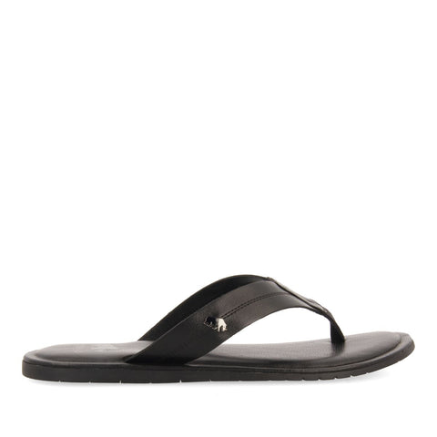 CHANCLAS NEGRAS DE PIEL PARA HOMBRE WASCO