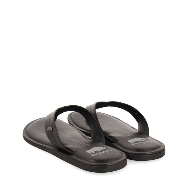 CHANCLAS NEGRAS DE PIEL PARA HOMBRE WASCO