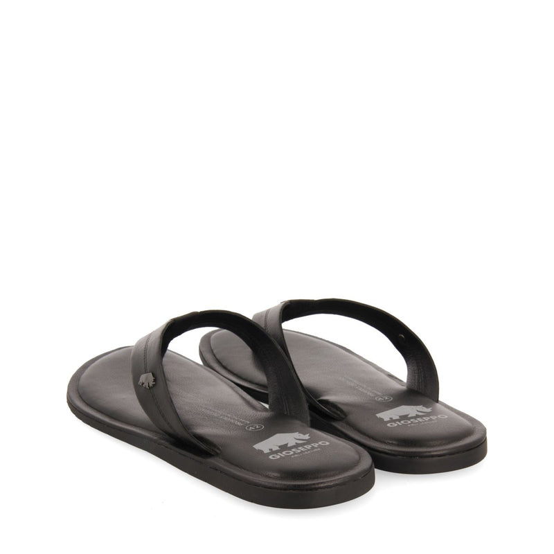 CHANCLAS NEGRAS DE PIEL PARA HOMBRE WASCO