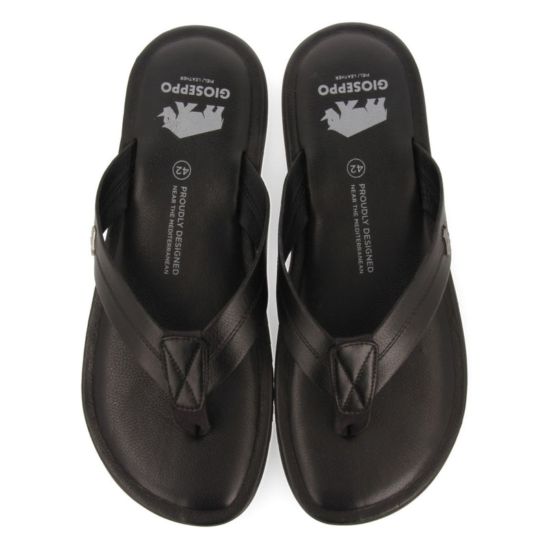 CHANCLAS NEGRAS DE PIEL PARA HOMBRE WASCO