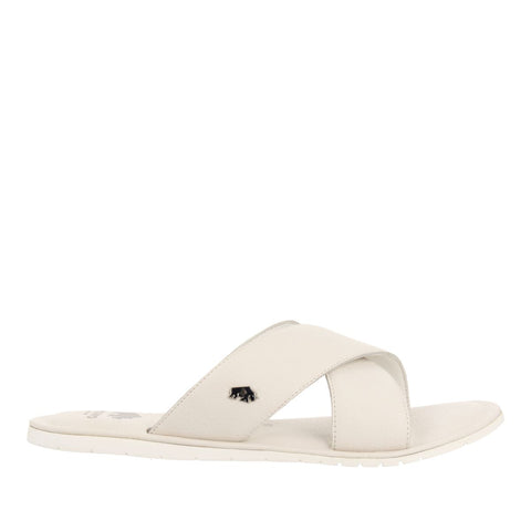 SANDALIAS BLANCAS DE PIEL CON PALA CRUZADA PARA HOMBRE OROSH