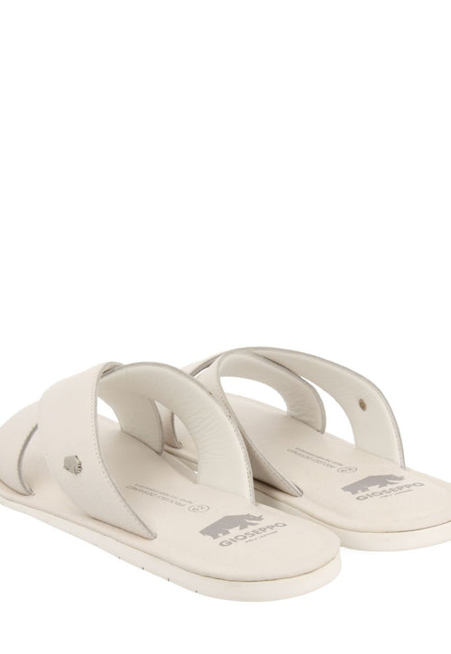 SANDALIAS BLANCAS DE PIEL CON PALA CRUZADA PARA HOMBRE OROSH