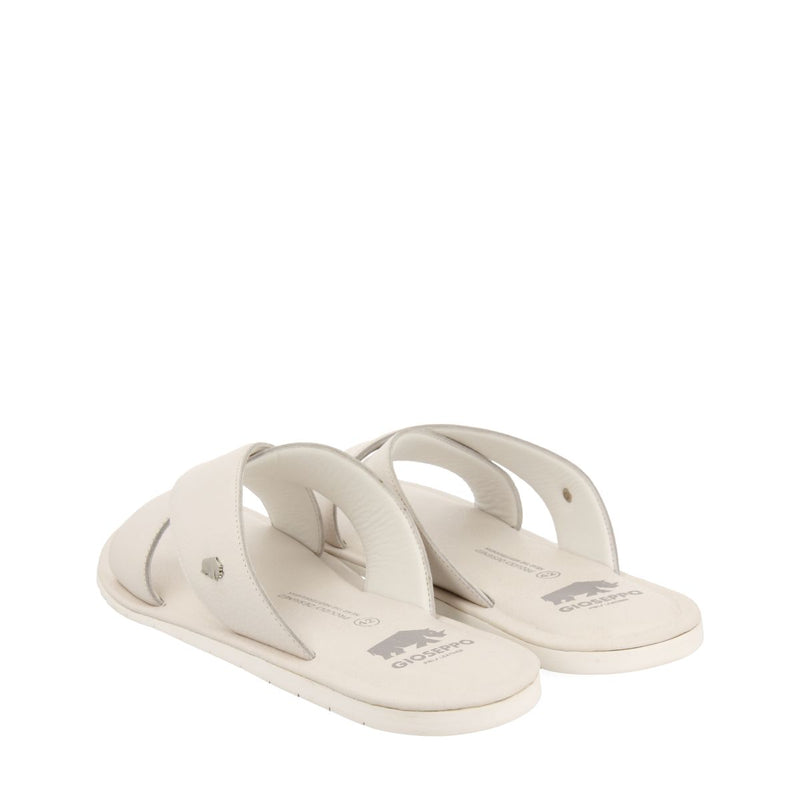 SANDALIAS BLANCAS DE PIEL CON PALA CRUZADA PARA HOMBRE OROSH