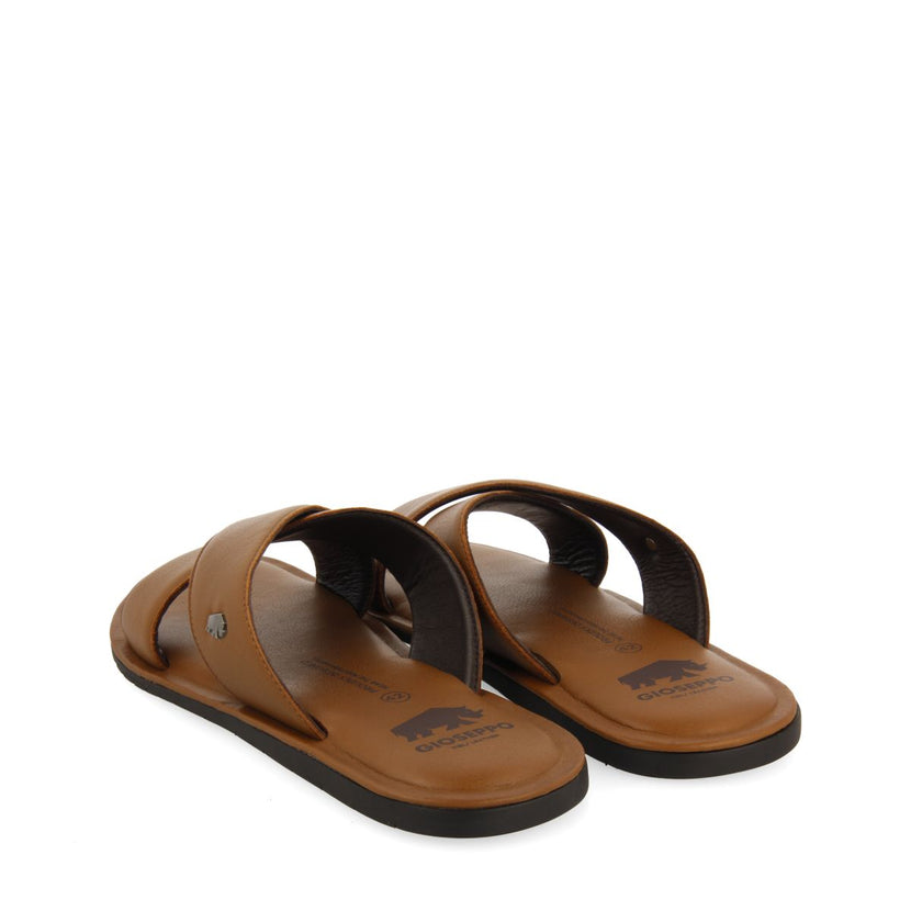 SANDALIAS COLOR CUERO DE PIEL CON PALA CRUZADA PARA HOMBRE OROSH