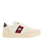WHITE SNEAKERS WITH RED AND NAVY BLUE ACCENTS FOR MEN BARTOW