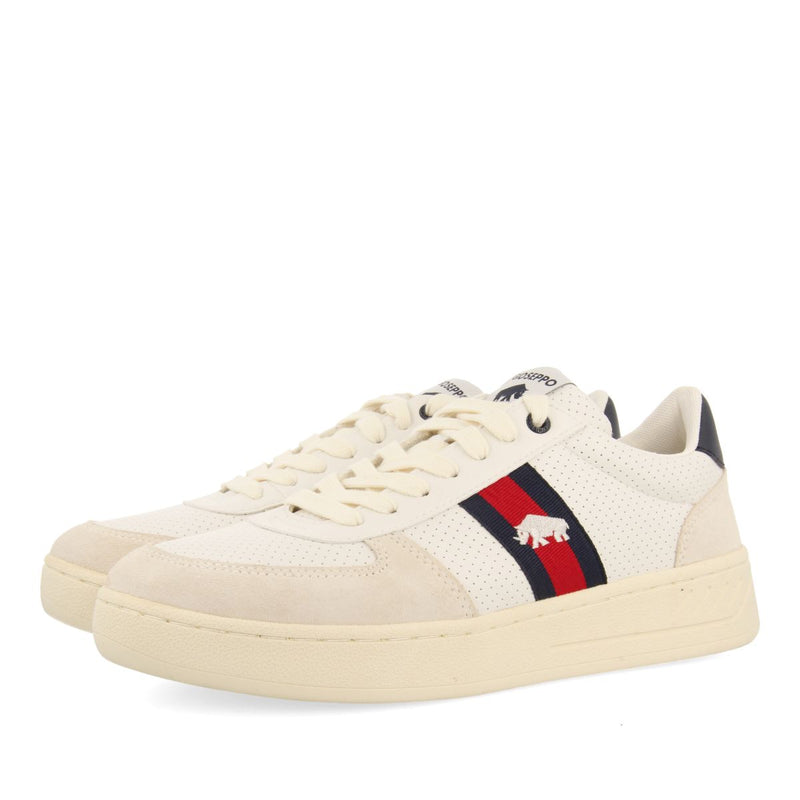 SNEAKERS BLANCAS CON ACENTOS DE COLOR EN ROJO Y AZUL MARINO PARA HOMBRE BARTOW