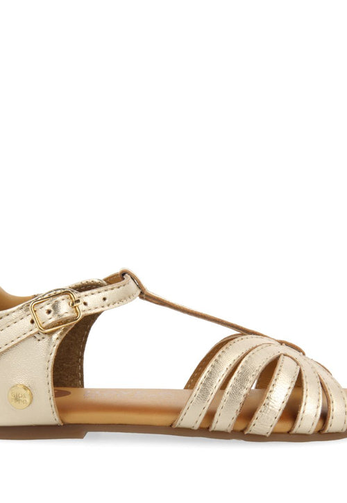 SANDALIAS DORADAS DE PIEL CON TIRAS PARA NIÑA Y NIÑO ARIPEKA