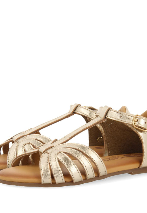 SANDALIAS DORADAS DE PIEL CON TIRAS PARA NIÑA Y NIÑO ARIPEKA