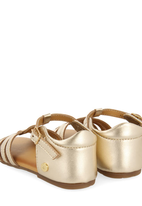 SANDALIAS DORADAS DE PIEL CON TIRAS PARA NIÑA Y NIÑO ARIPEKA
