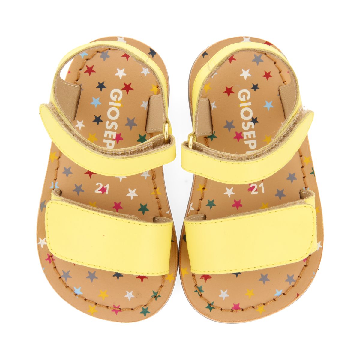 SANDALIAS AMARILLAS DE PIEL CON PRINT FANTASÍA PARA BEBÉ HIMARE