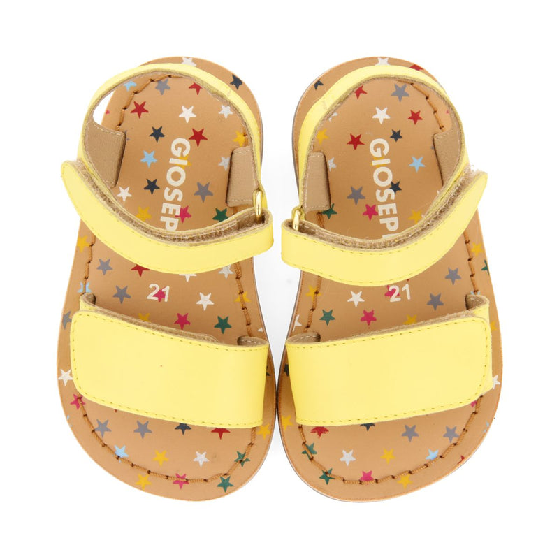 SANDALIAS AMARILLAS DE PIEL CON PRINT FANTASÍA PARA BEBÉ HIMARE