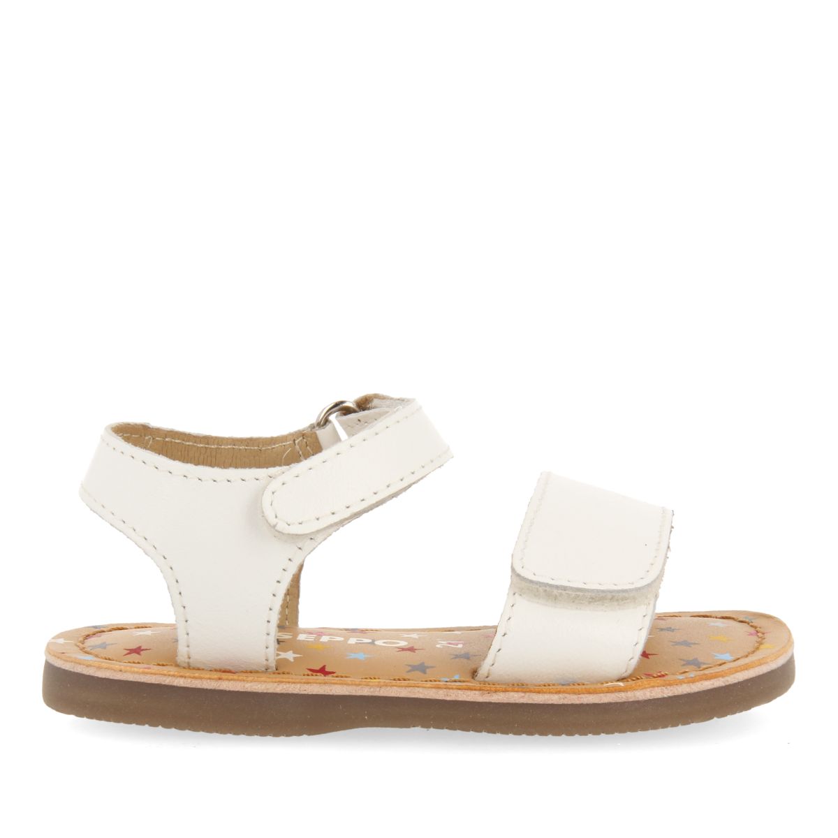 SANDALIAS BLANCAS DE PIEL CON PRINT FANTASÍA PARA BEBÉ HIMARE