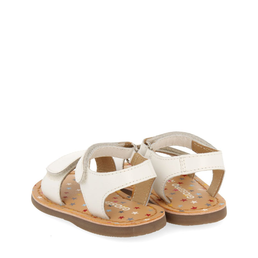 SANDALIAS BLANCAS DE PIEL CON PRINT FANTASÍA PARA BEBÉ HIMARE