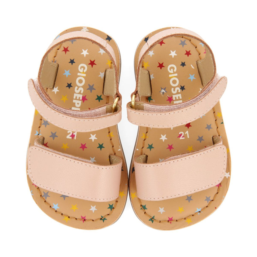 SANDALIAS ROSAS DE PIEL CON PRINT FANTASÍA PARA BEBÉ HIMARE