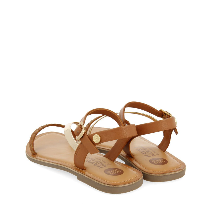 SANDALIAS COLOR CUERO DE PIEL CON DETALLES TRENZADOS Y METALIZADOS PARA NIÑA Y NIÑO HELIX