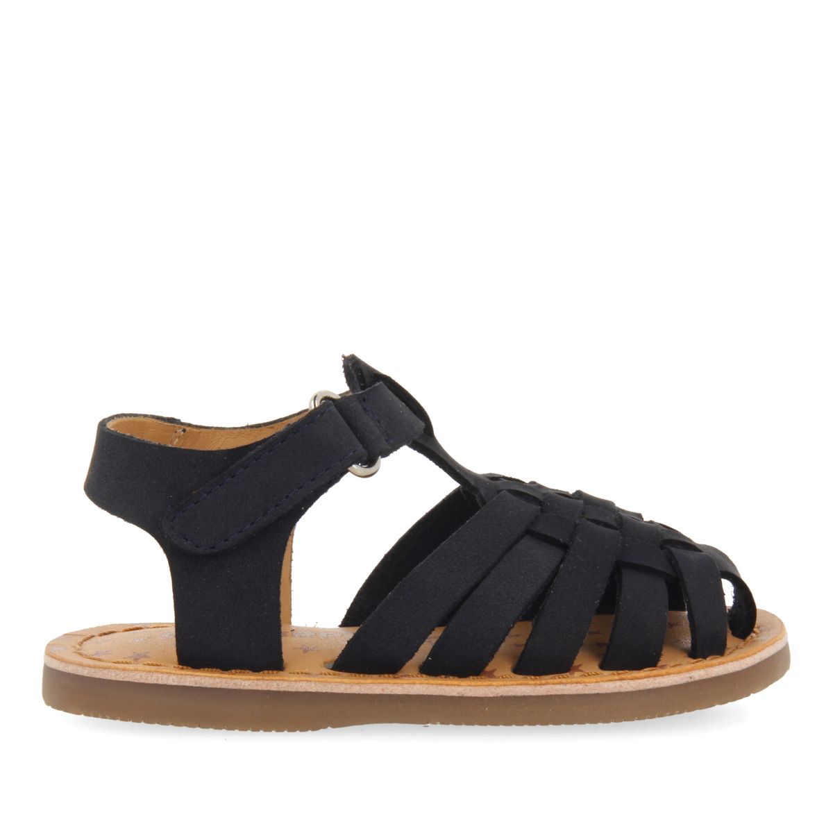 SANDALIAS COLOR AZUL MARINO DE PIEL ESTILO CANGREJERA PARA BEBÉ HARRAH