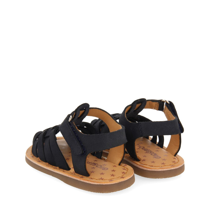 SANDALIAS COLOR AZUL MARINO DE PIEL ESTILO CANGREJERA PARA BEBÉ HARRAH