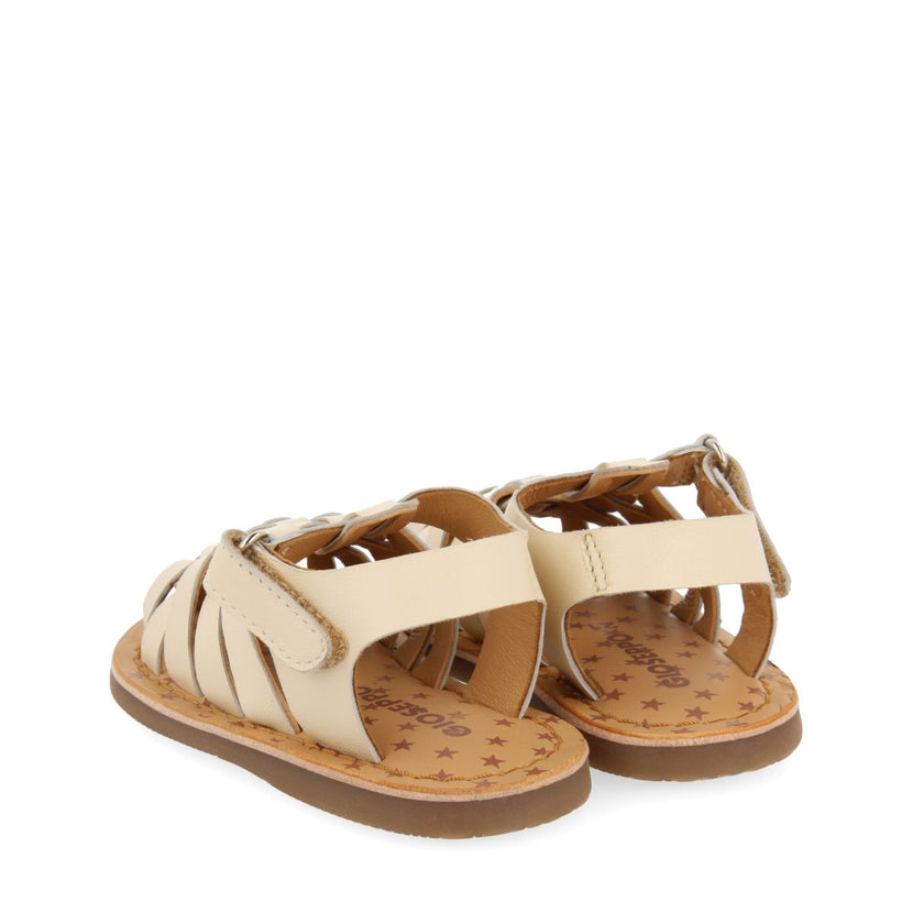 SANDALIAS COLOR OFF-WHITE DE PIEL ESTILO CANGREJERA PARA BEBÉ HARRAH