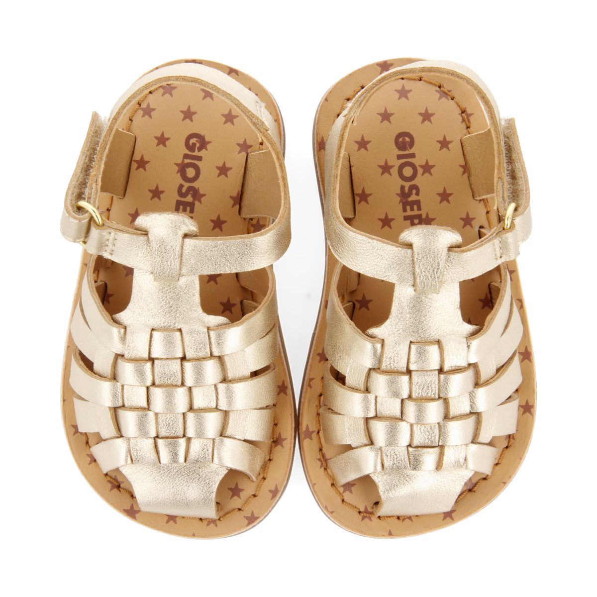 SANDALIAS DORADAS DE PIEL ESTILO CANGREJERA PARA BEBÉ HARRAH