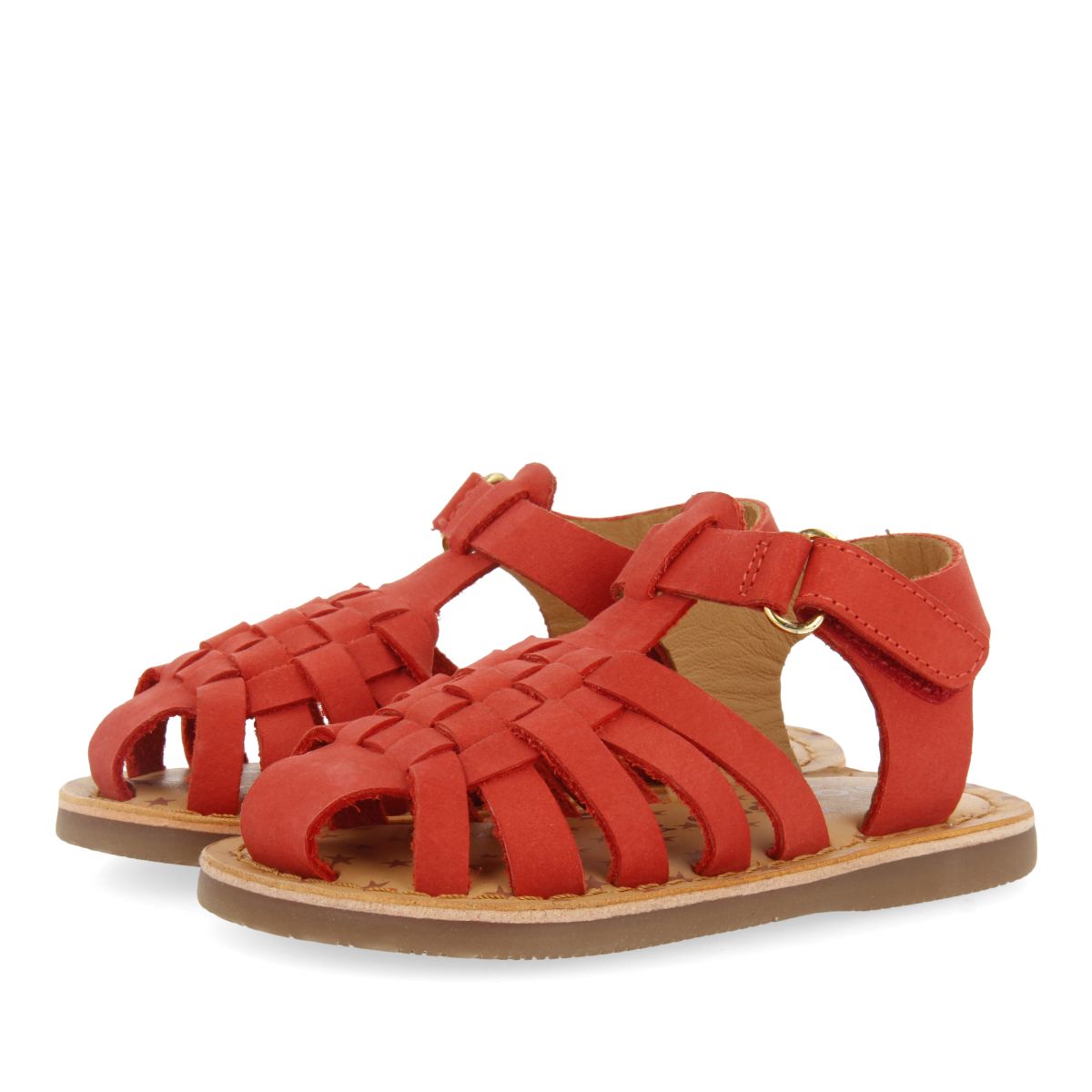 SANDALIAS ROJAS DE PIEL ESTILO CANGREJERA PARA BEBÉ HARRAH