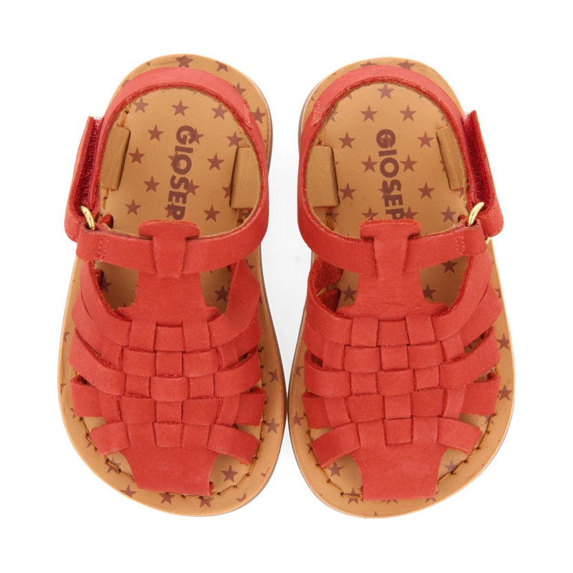 SANDALIAS ROJAS DE PIEL ESTILO CANGREJERA PARA BEBÉ HARRAH