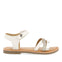 WHITE LEATHER SANDALS WITH GLITTER AND METALLIC DETAILS FOR GIRL AND BOY LAWTEY