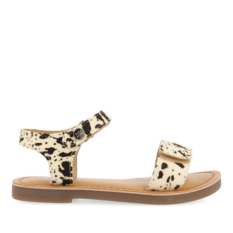 LEATHER SANDALS WITH ANIMAL PRINT AND ADJUSTABLE CLOSURE FOR GIRLS SELITE
