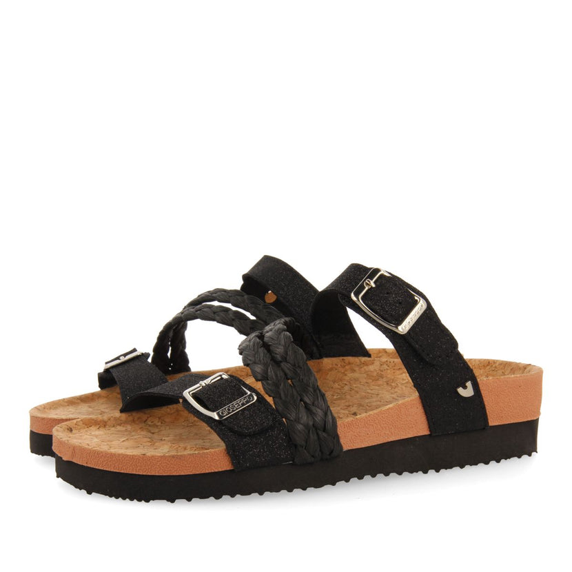 BIO STYLE SANDALS WITH BLACK STRAPS AND BUCKLE FOR WOMEN LOUPIAN