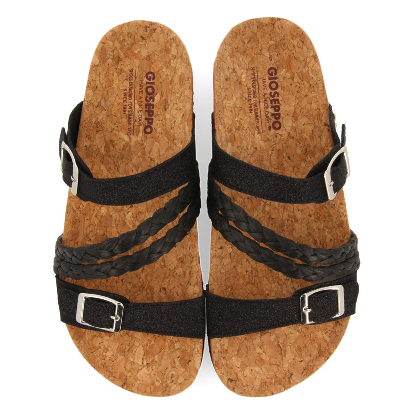 BIO STYLE SANDALS WITH BLACK STRAPS AND BUCKLE FOR WOMEN LOUPIAN