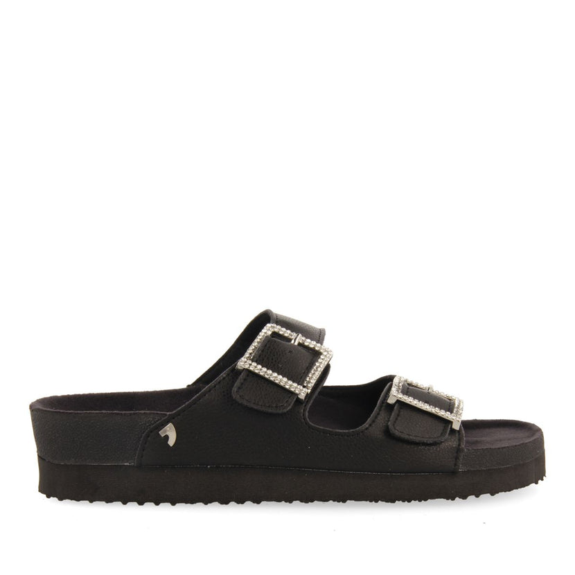 BLACK BIO-STYLE SANDALS WITH STRAPS AND BUCKLE FOR WOMEN ELDRIDGE
