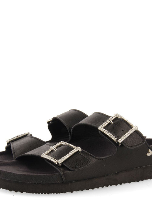 SANDALIAS NEGRAS ESTILO BIO CON HEBILLAS PARA MUJER ELDRIDGE