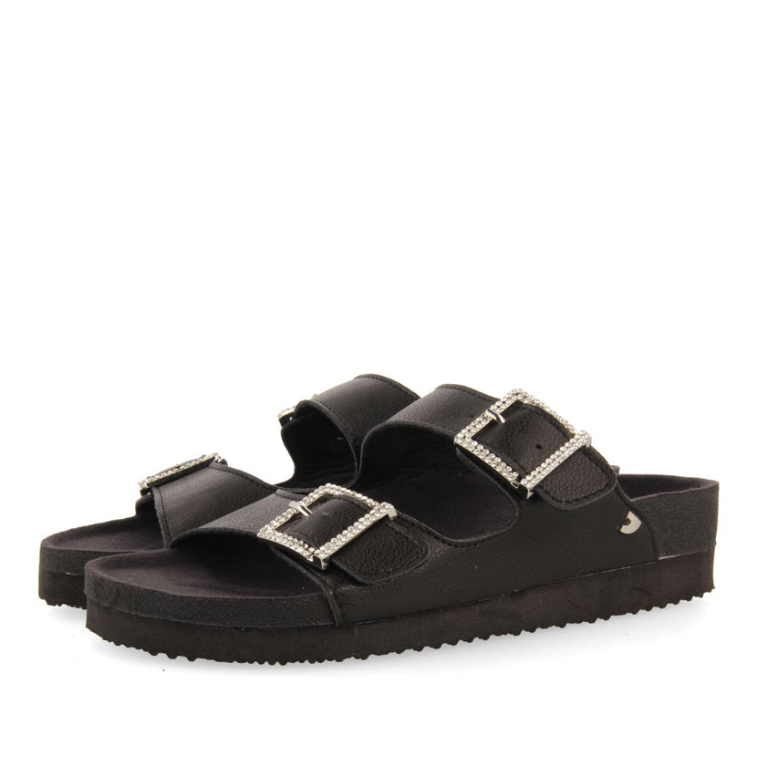 BLACK BIO-STYLE SANDALS WITH STRAPS AND BUCKLE FOR WOMEN ELDRIDGE