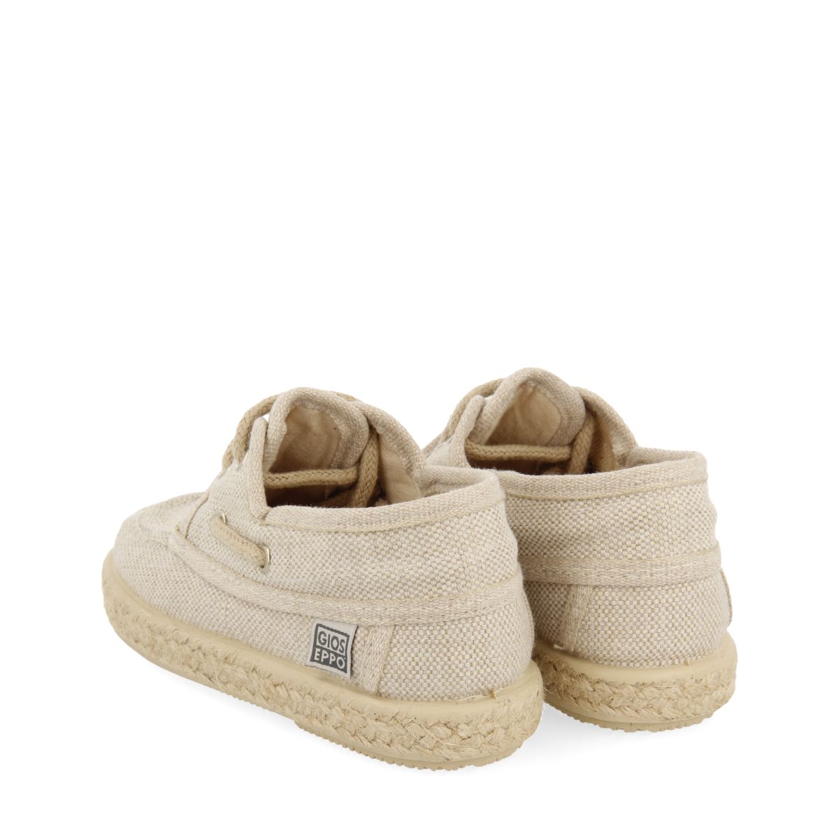 ESPADRILLES COLOR BEIGE ESTILO NÁUTICO Y DETALLES EN YUTE PARA NIÑO Y NIÑA ELLENTON